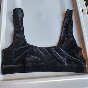Good American Crushed Velvet Bikini Top
